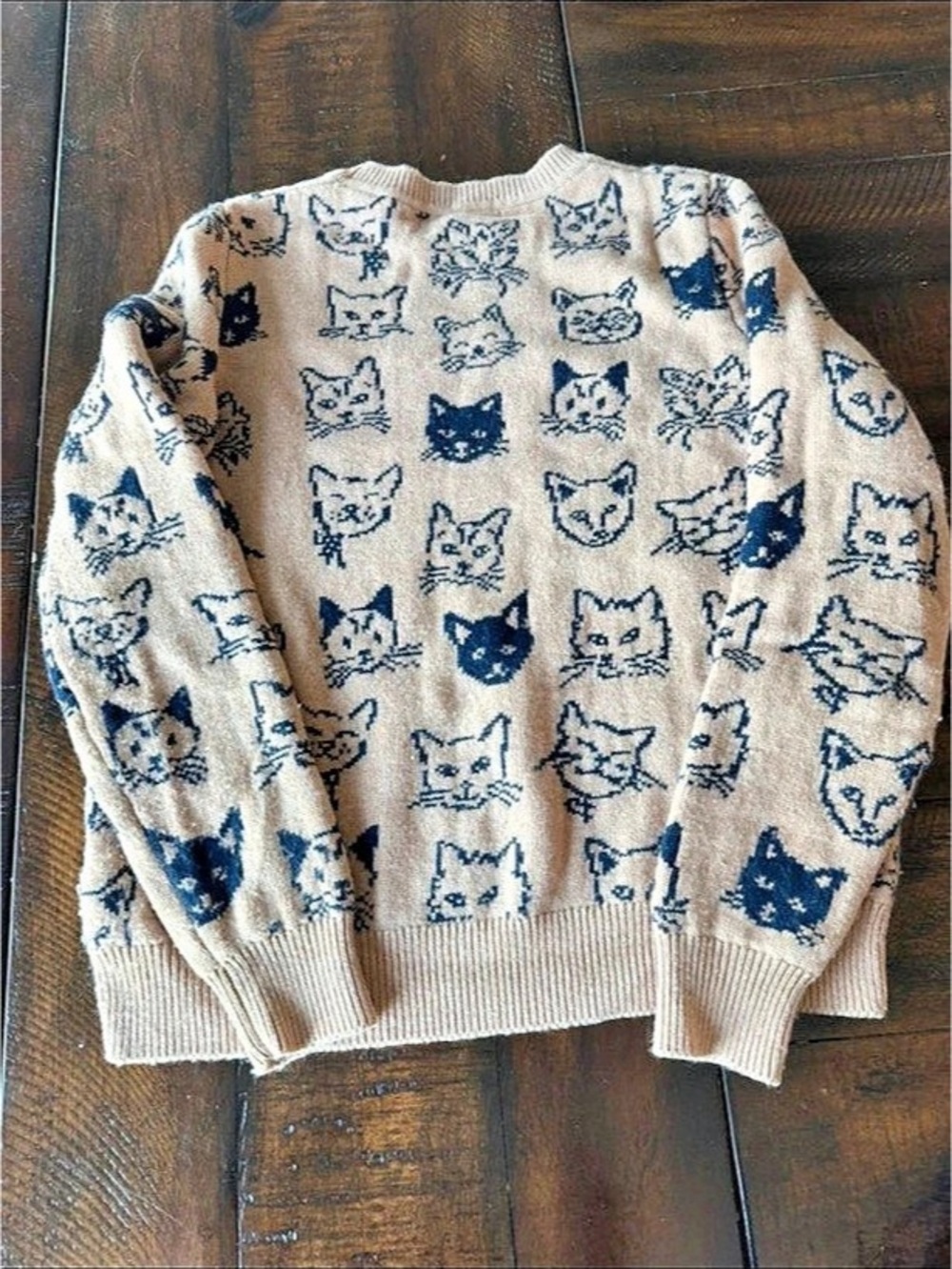 Boden Heather Jacquard Sweater Cat Print Crewneck Sweater - Picture 6 of 8